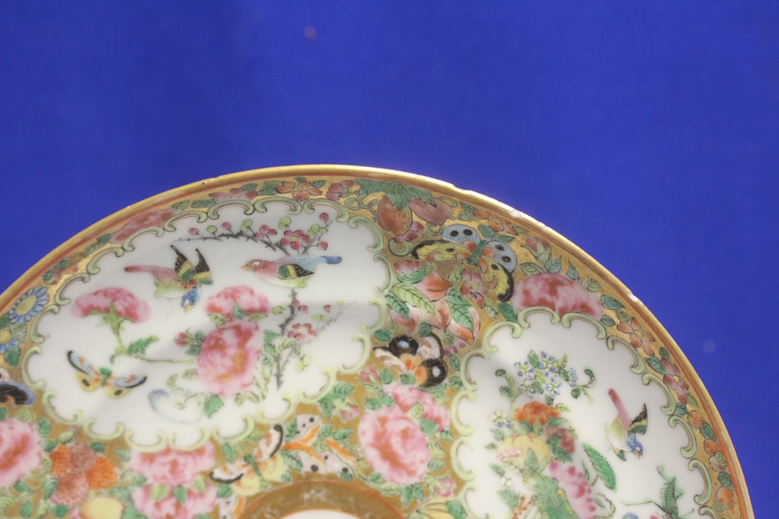 Antique Chinese Rose Medallion Plate - 2