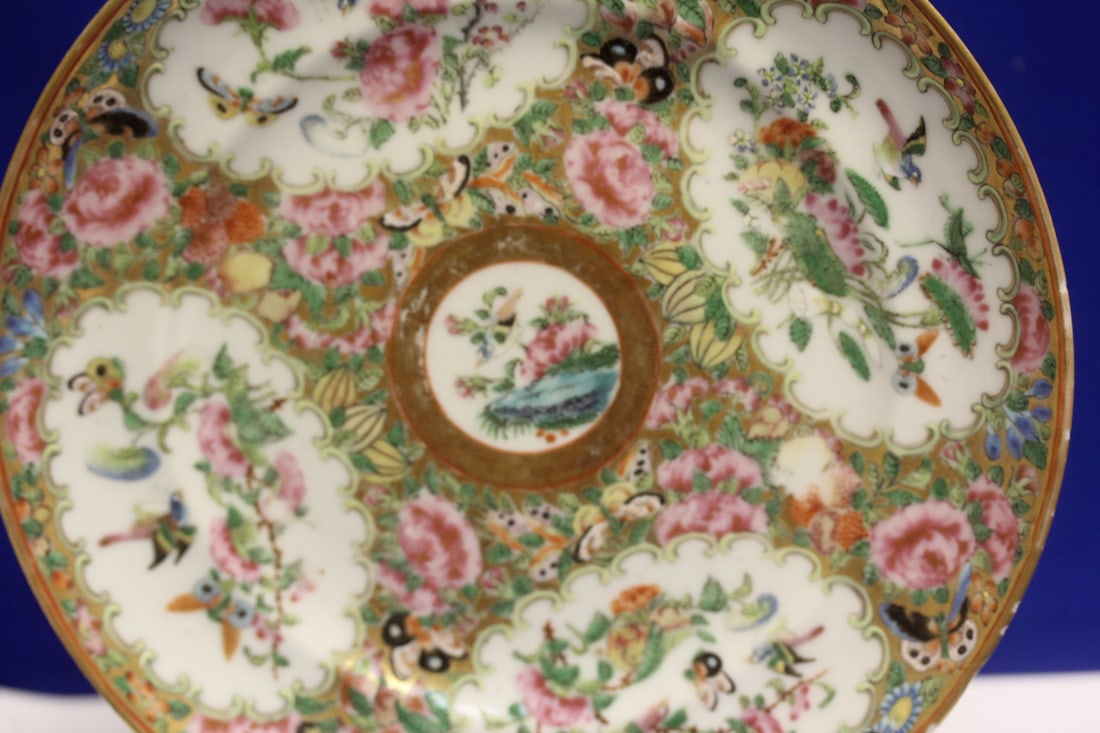 Antique Chinese Rose Medallion Plate - 3
