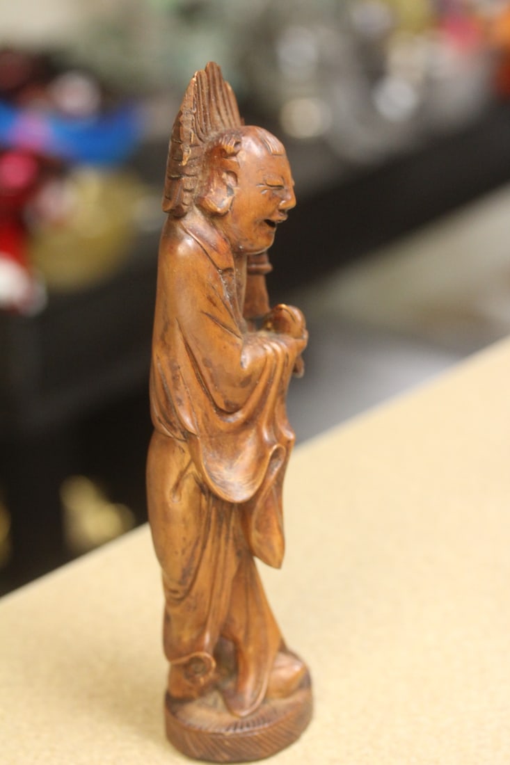 Box Wood Antique Chinese Figurine - 4