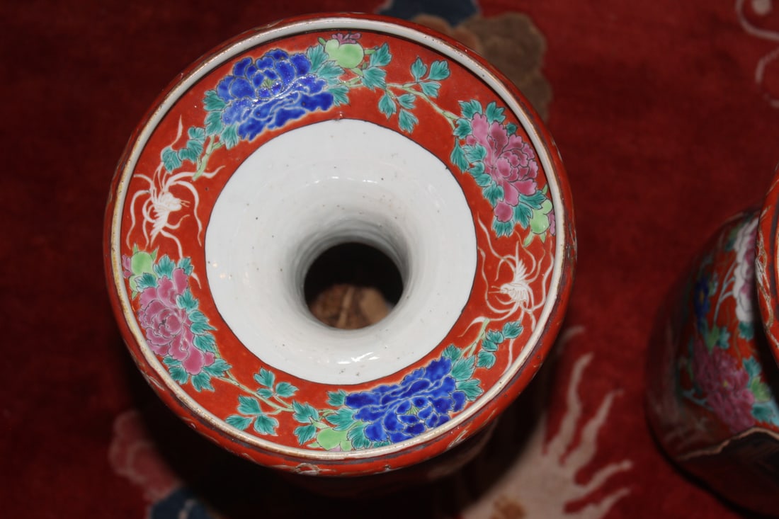 Pair of Japanese Elephant Handle Floor Vases - 5