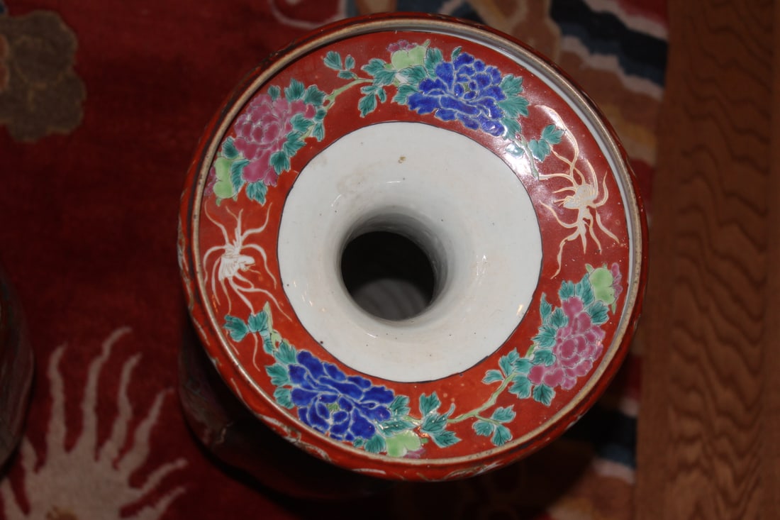 Pair of Japanese Elephant Handle Floor Vases - 6