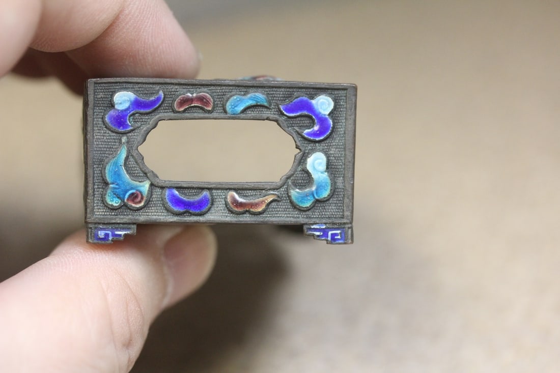 Antique Chinese Enamel Match Holder - 7
