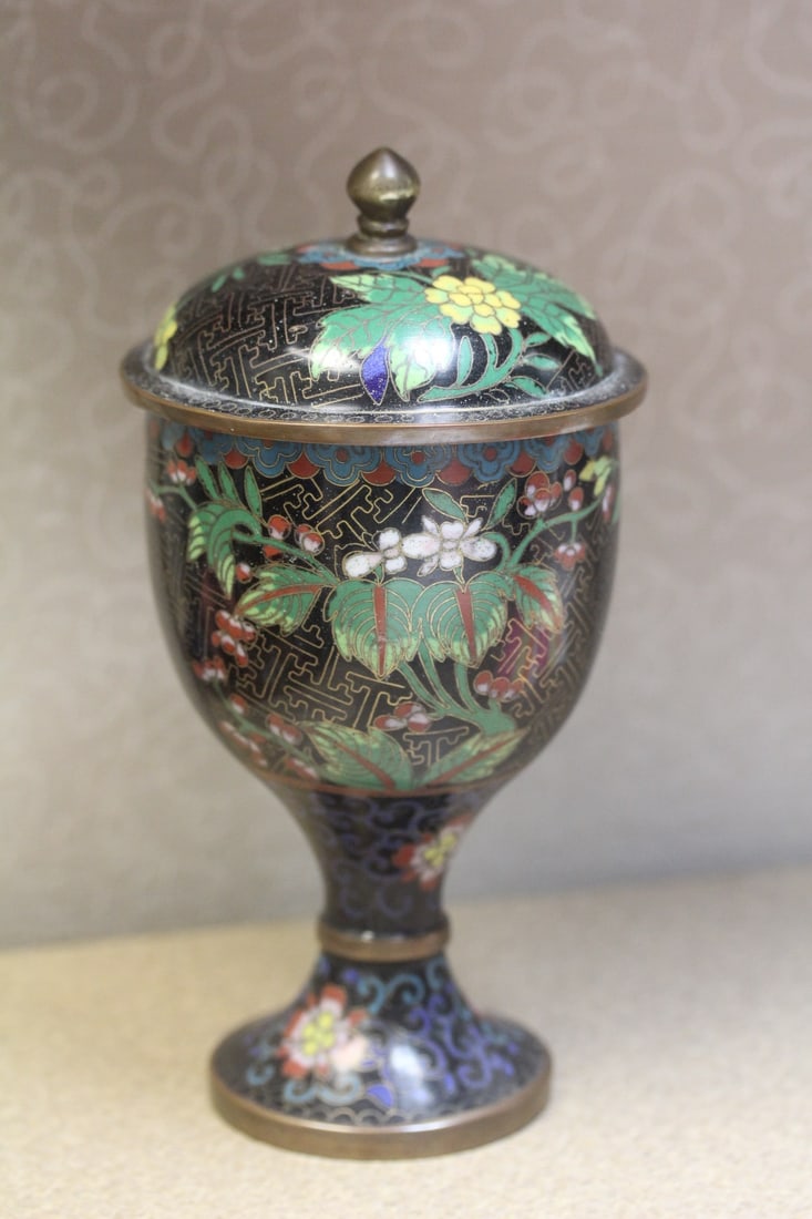 Cloisonne Urn with Lid - 3