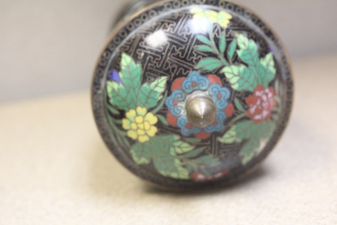 Cloisonne Urn with Lid - 5