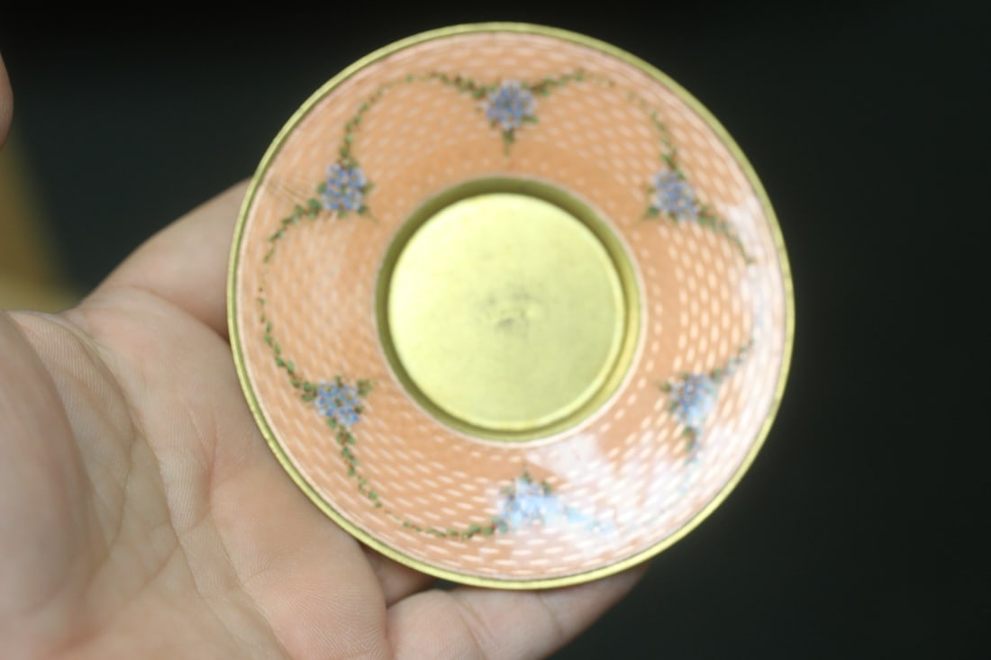 Antique Japanese Ginbari Cloisonne Cup and Saucer - 7