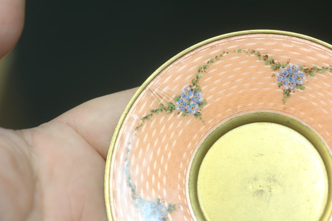 Antique Japanese Ginbari Cloisonne Cup and Saucer - 8