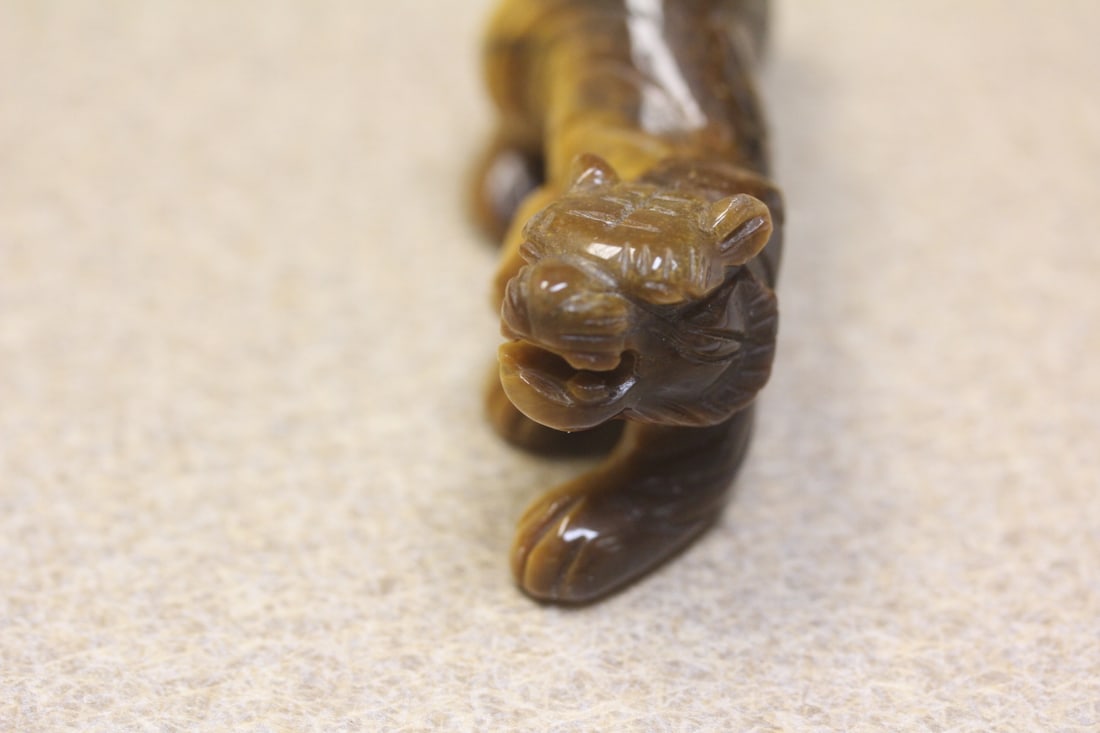 Tiger Eye Stone Carving of a Tiger - 3