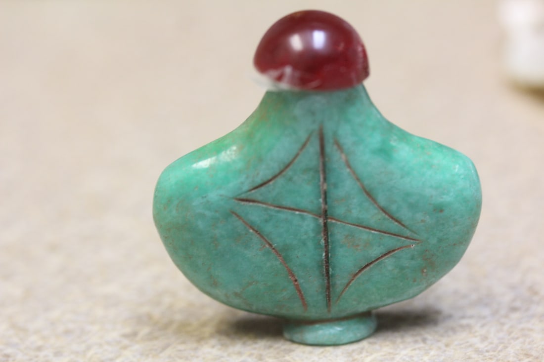 Jade or Similar Hard Stone Snuff Bottle - 2