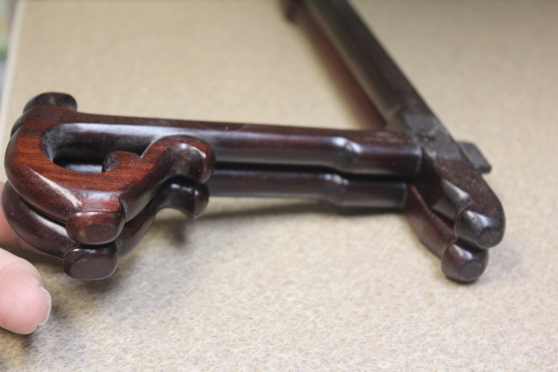 Chinese Hardwood Vase Holder - 3