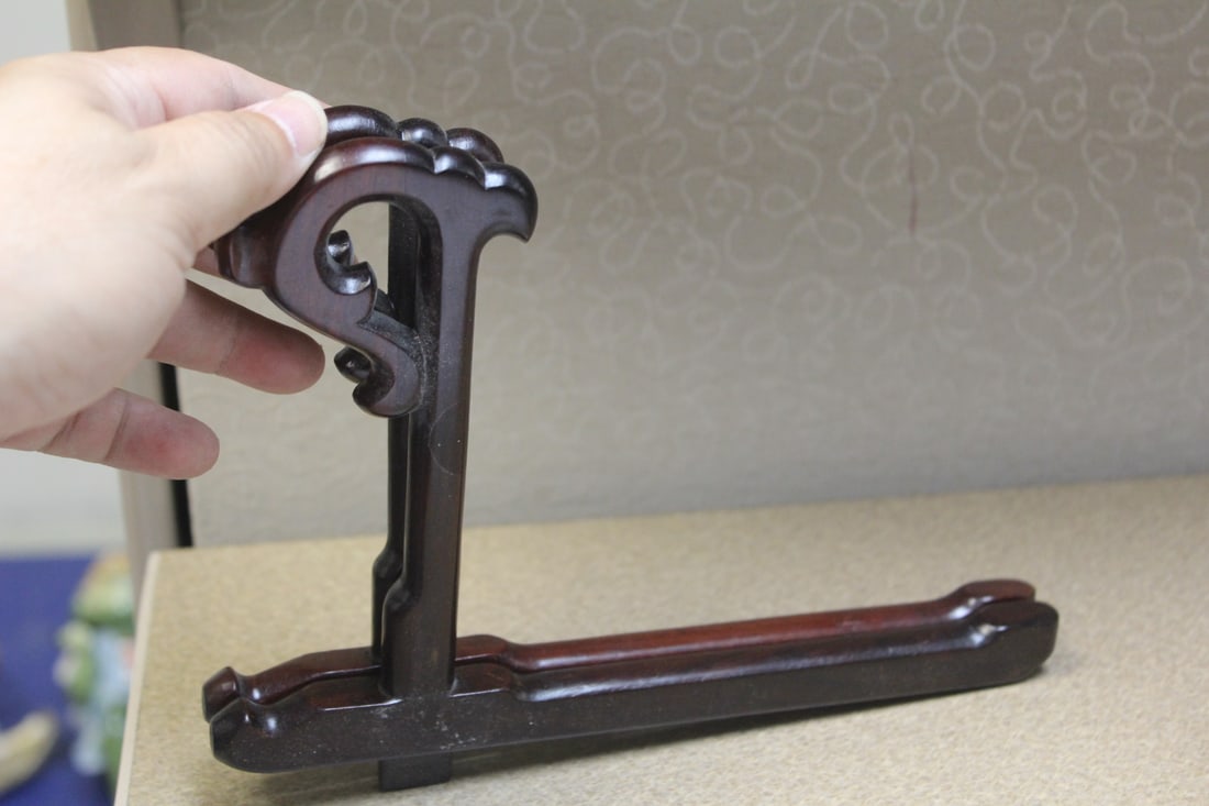 Chinese Hardwood Vase Holder - 4