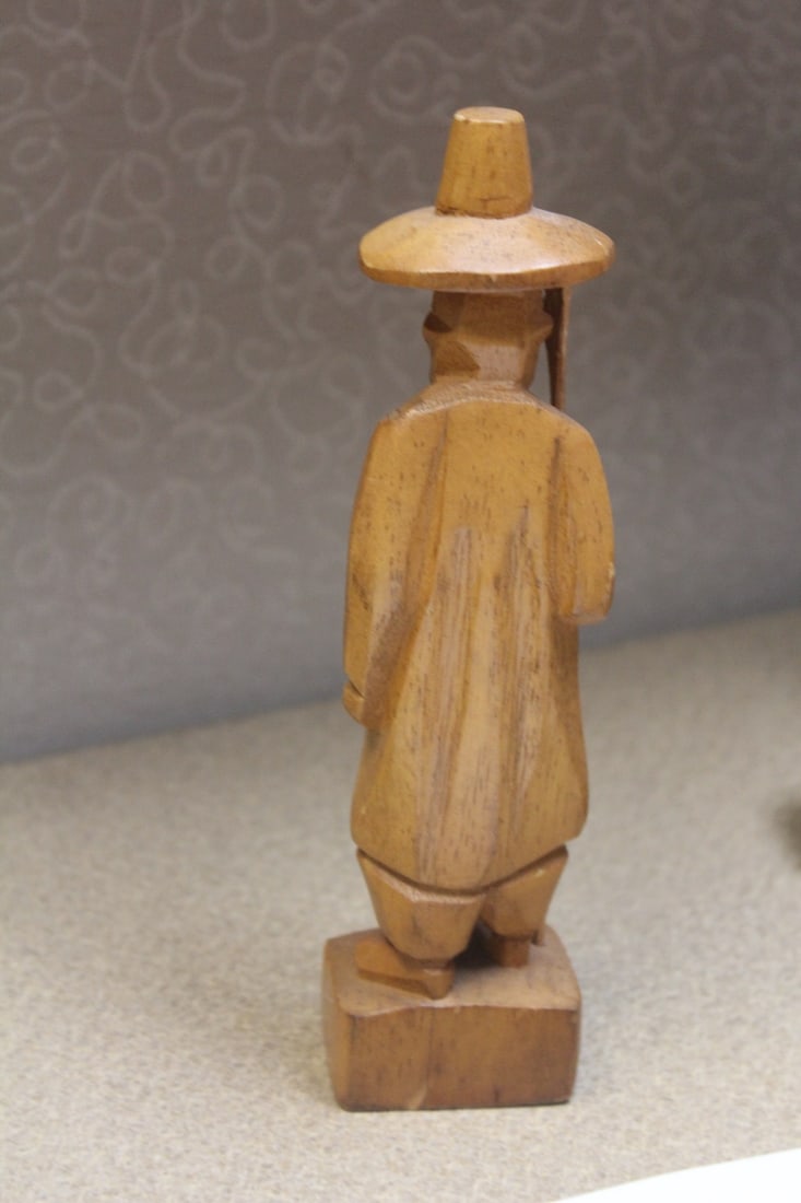 Wooden Asian Carved Man - 2