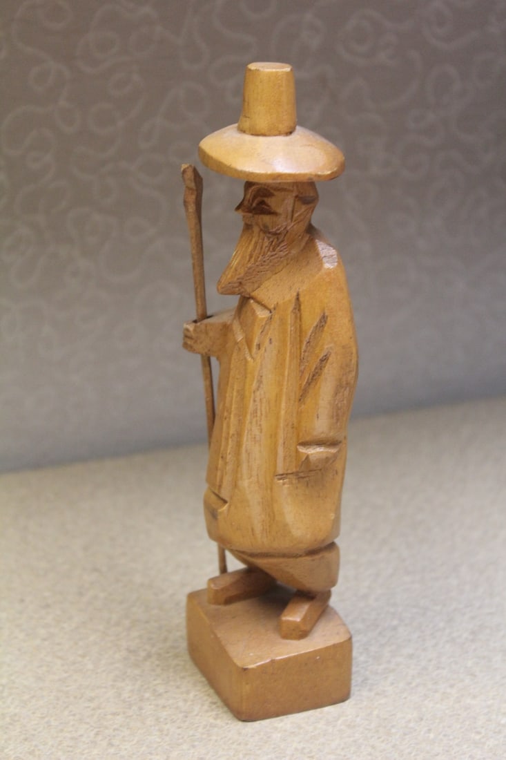 Wooden Asian Carved Man - 4