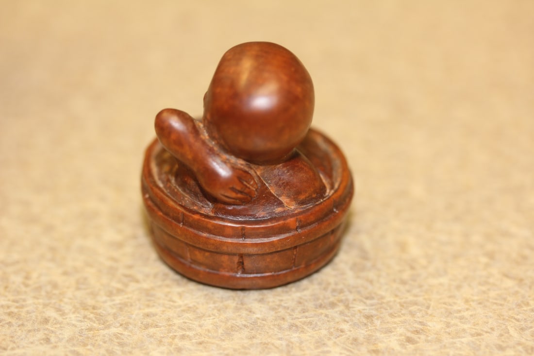 Signed Japanese Wood Netsuke - 3