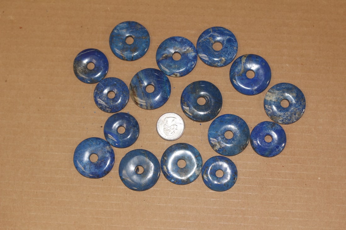 Lot of Chinese Lapis Lazuli Discs: different sizes