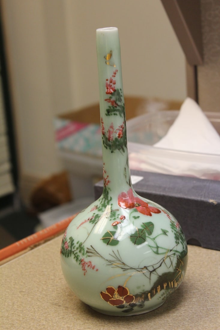 Chinese or Japanese Celadon Vase - 4
