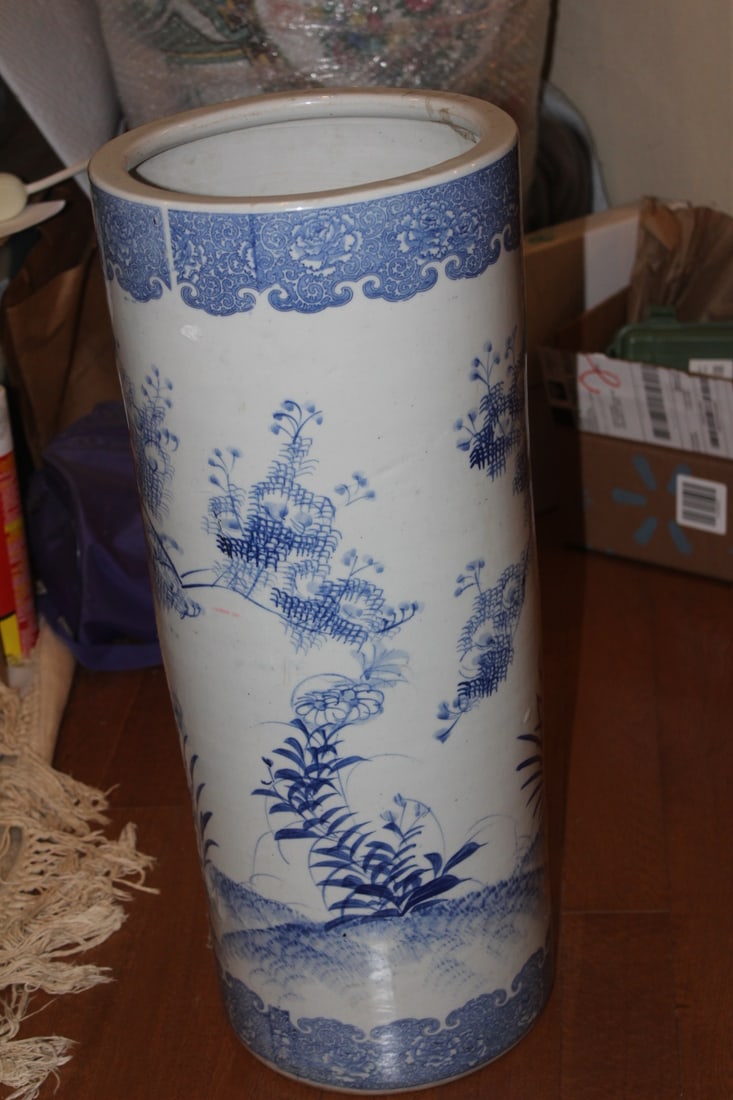 Blue and White Umbrella Stand - 2
