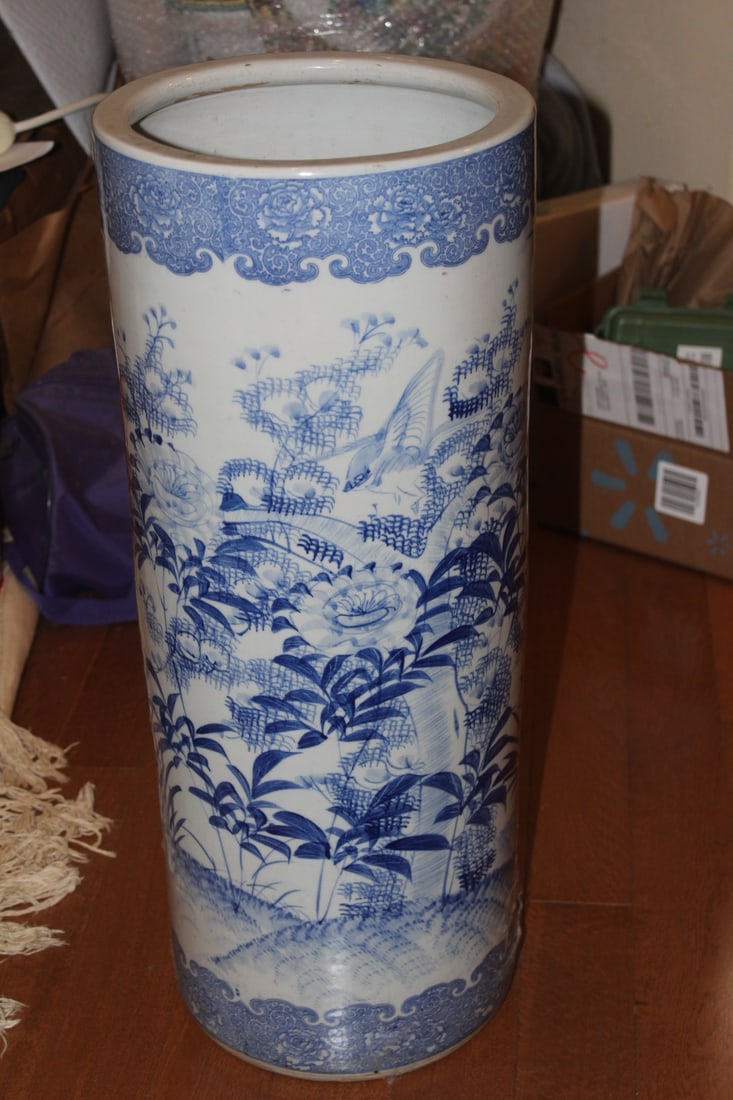 Blue and White Umbrella Stand - 4