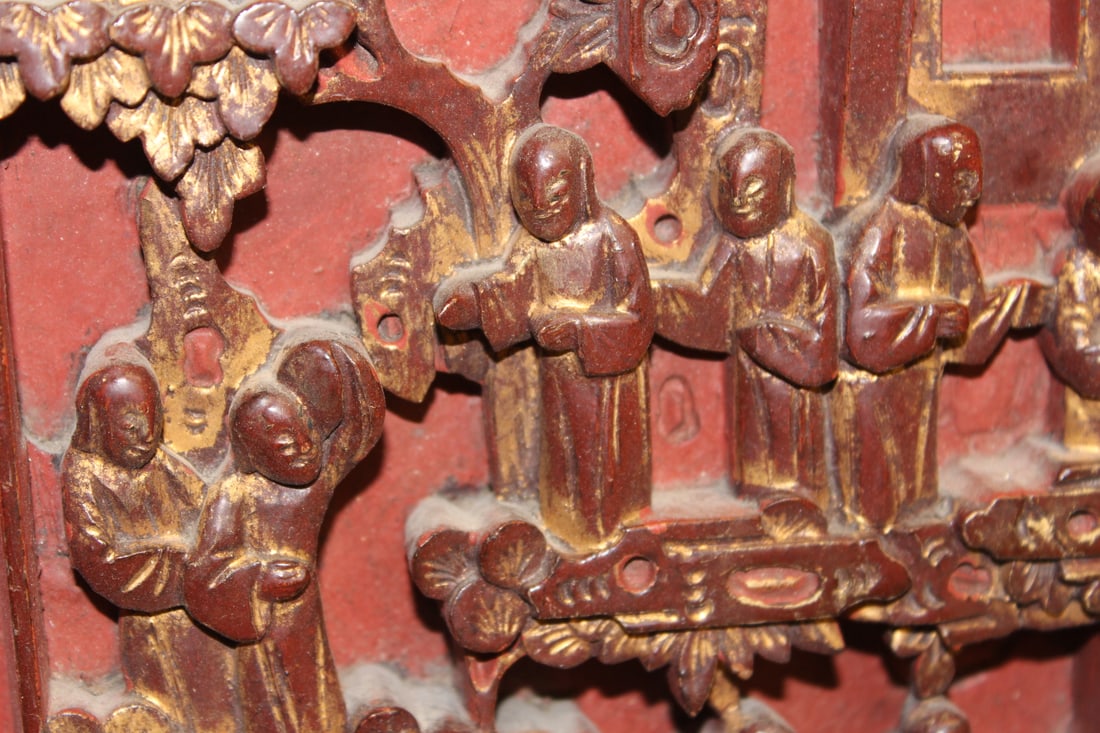 Chinese Gold Gilted Wooden Panel - 3