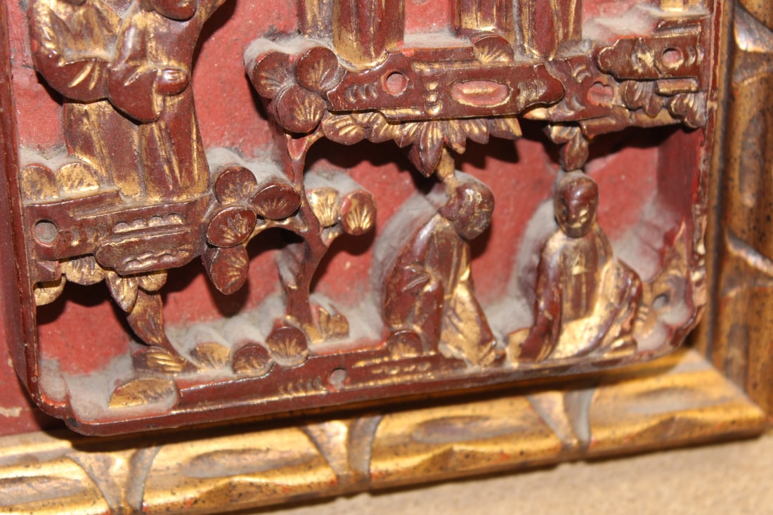 Chinese Gold Gilted Wooden Panel - 4