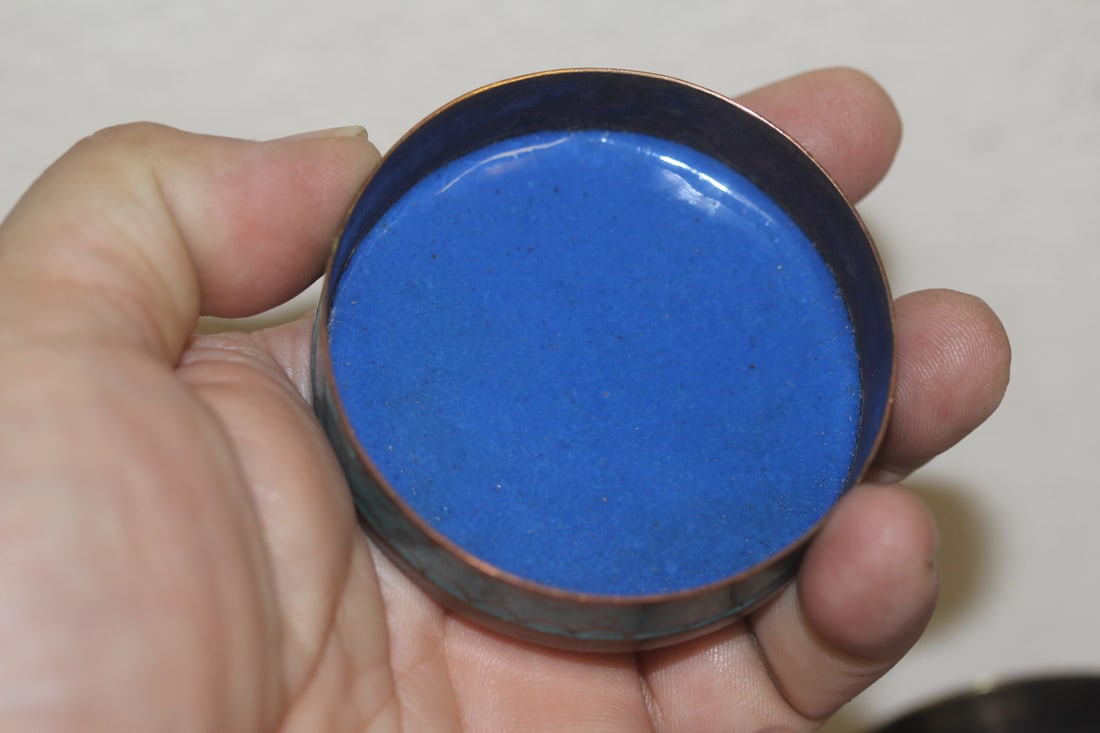 Antique Chinese Cloisonne Cylinder Box - 5