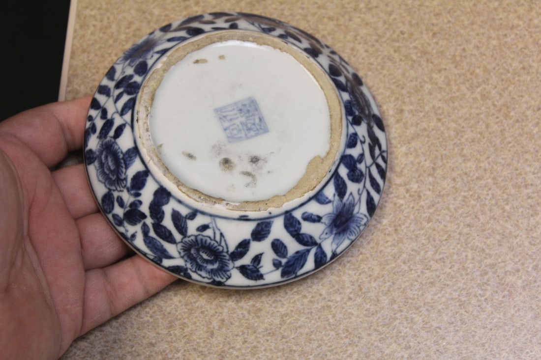 Antique Chinese Blue and White Small Dish - 2