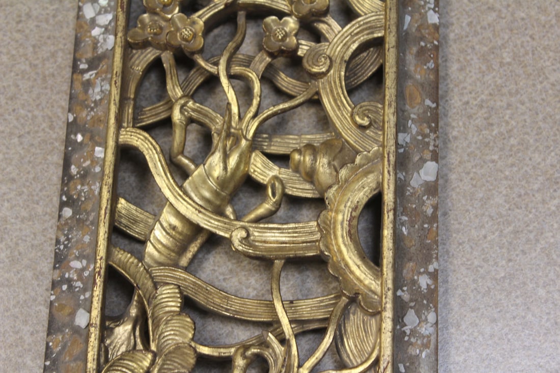 Antique/Vintage Carved Chinese Panel - 5