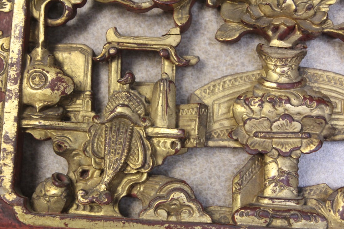 Antique/Vintage Carved Chinese Panel - 3