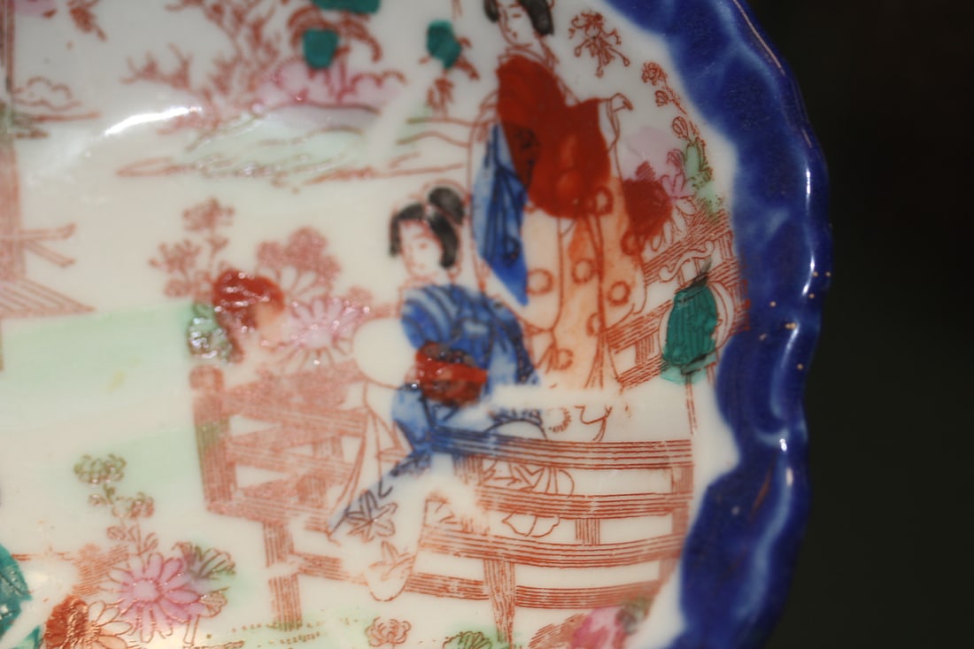 Antique Japanese Geisha Girl Nut Dish - 4