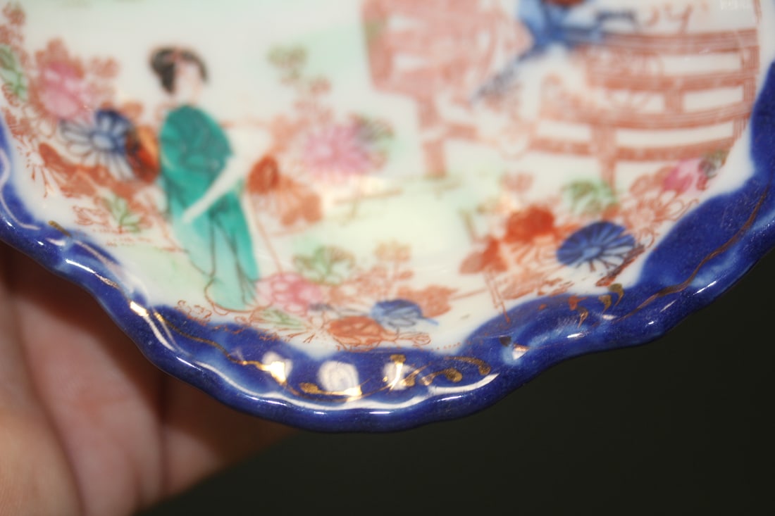Antique Japanese Geisha Girl Nut Dish - 5