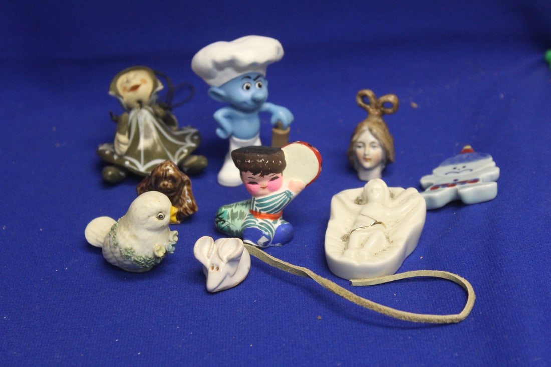 Lot of Miscellanious Figurines: all porcelain except for the cook, which is resin - tallest=3 inches