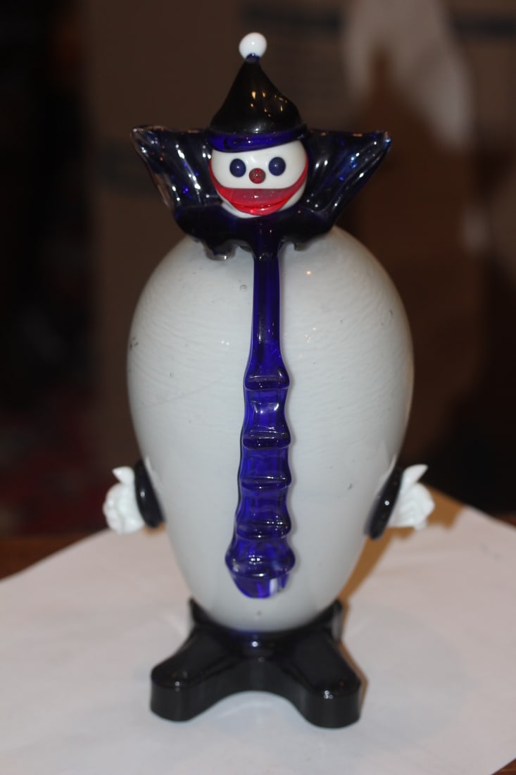 Art Glass Clown: 10" tall