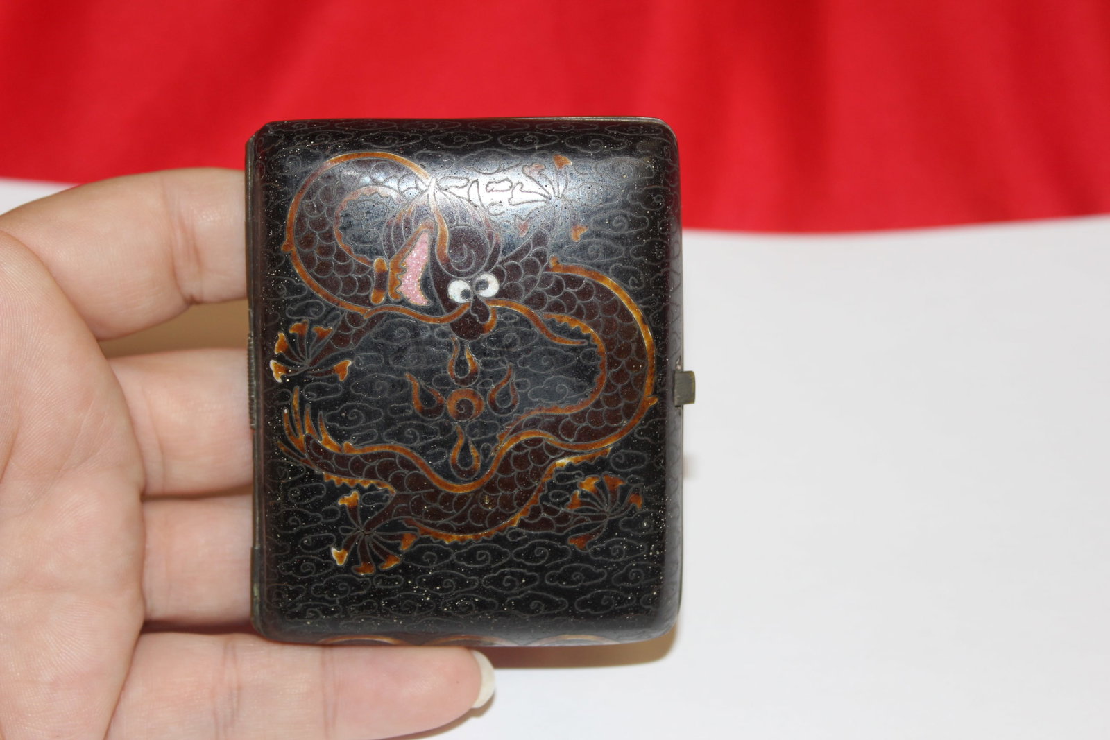 A Chinese Cloisonne and Dragon Cigarette Case - 2