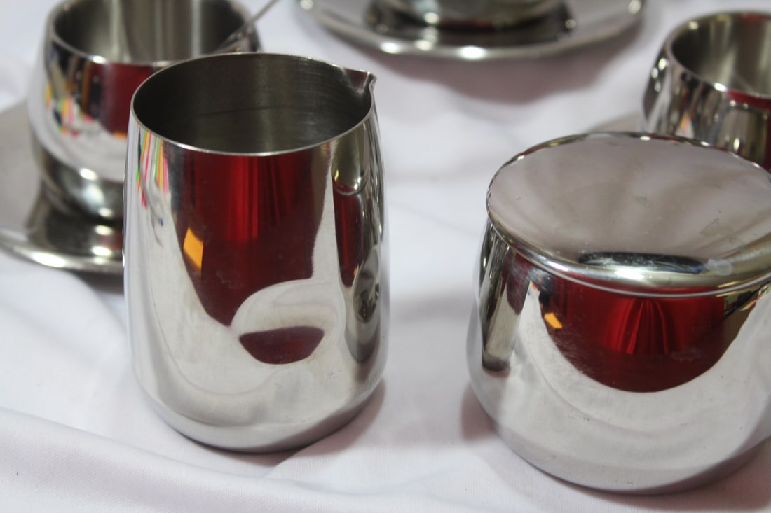 Set of 19 Modern Style Metal Tea of Coffee Set - 3