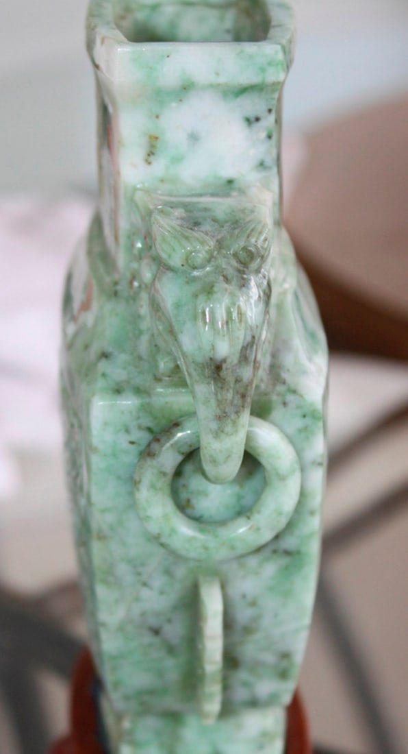 Chinese Jadeite Urn With Lid - 6
