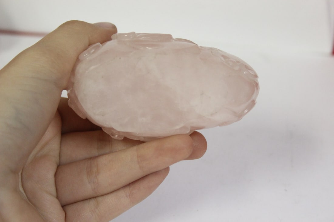 A Vintage Chinese Rose Quartz Duck - 5