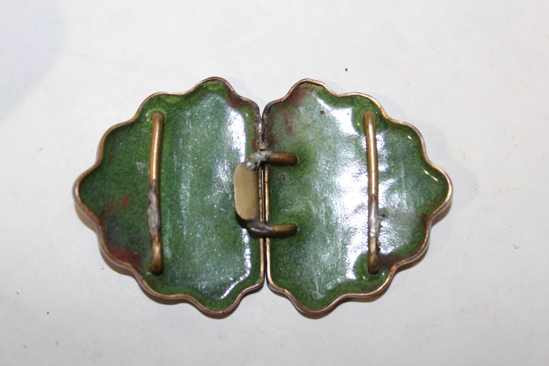 An Antique Japanese Cloisonne Belt Buckle - 2