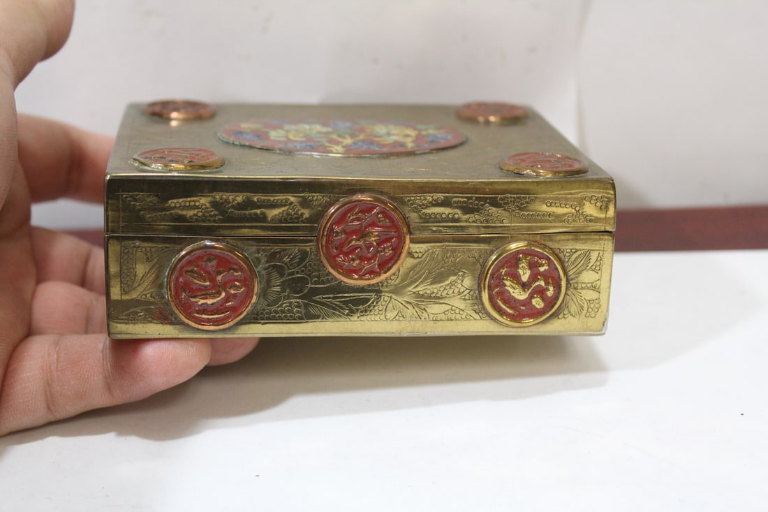 A Chinese Cloisonne and Brass Box - 2