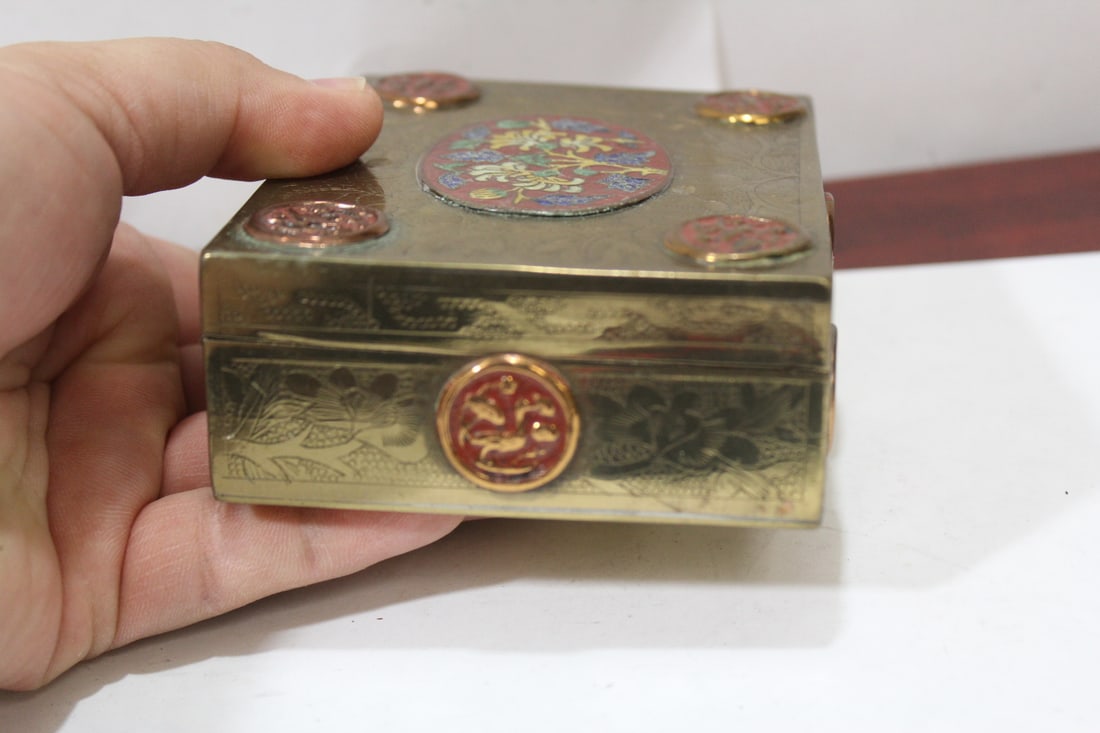 A Chinese Cloisonne and Brass Box - 3