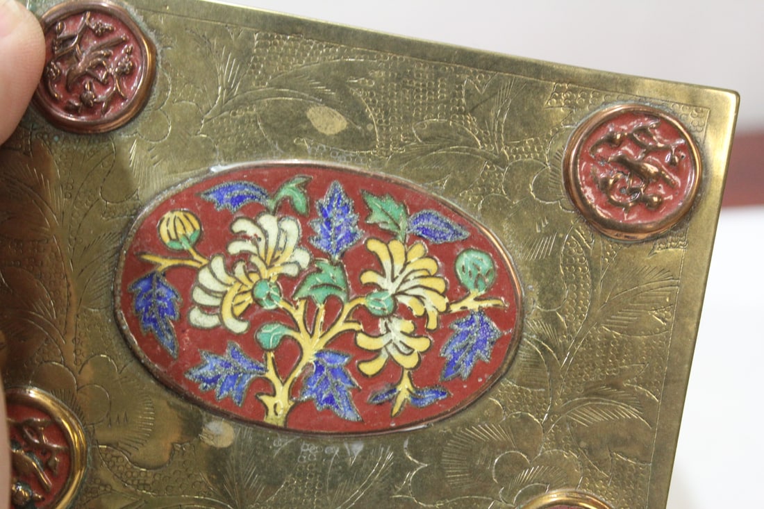 A Chinese Cloisonne and Brass Box - 6