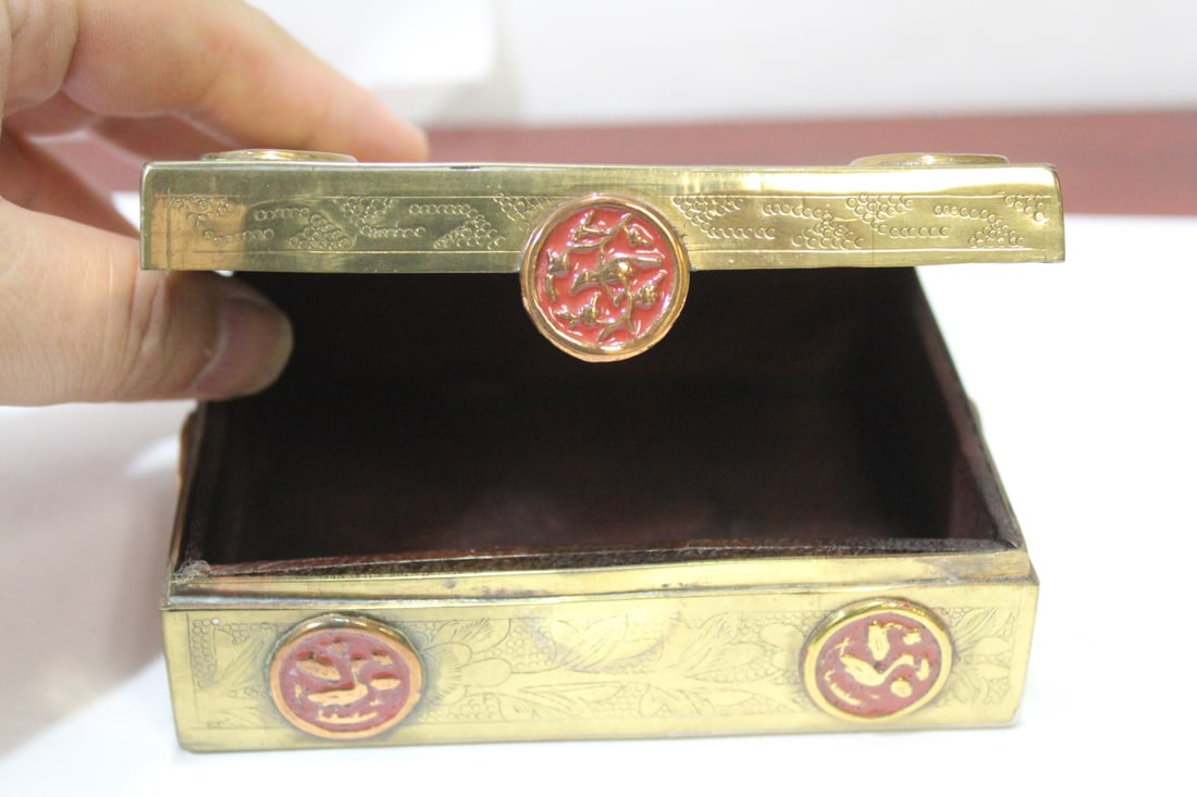 A Chinese Cloisonne and Brass Box - 7