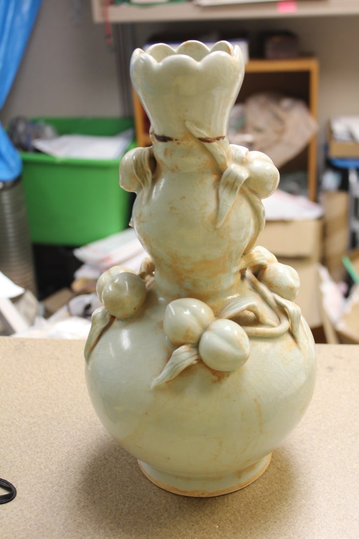 Oriental Light Celadon Vase - 4