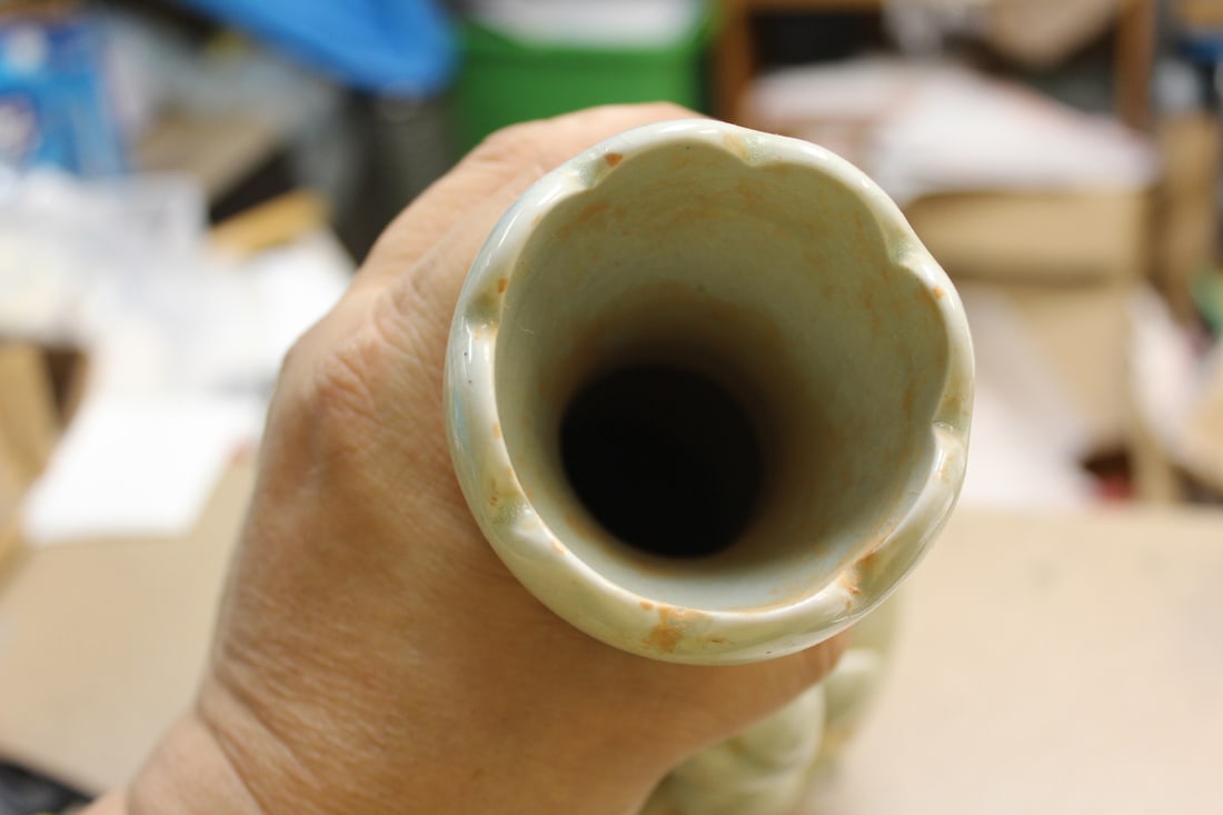 Oriental Light Celadon Vase - 6