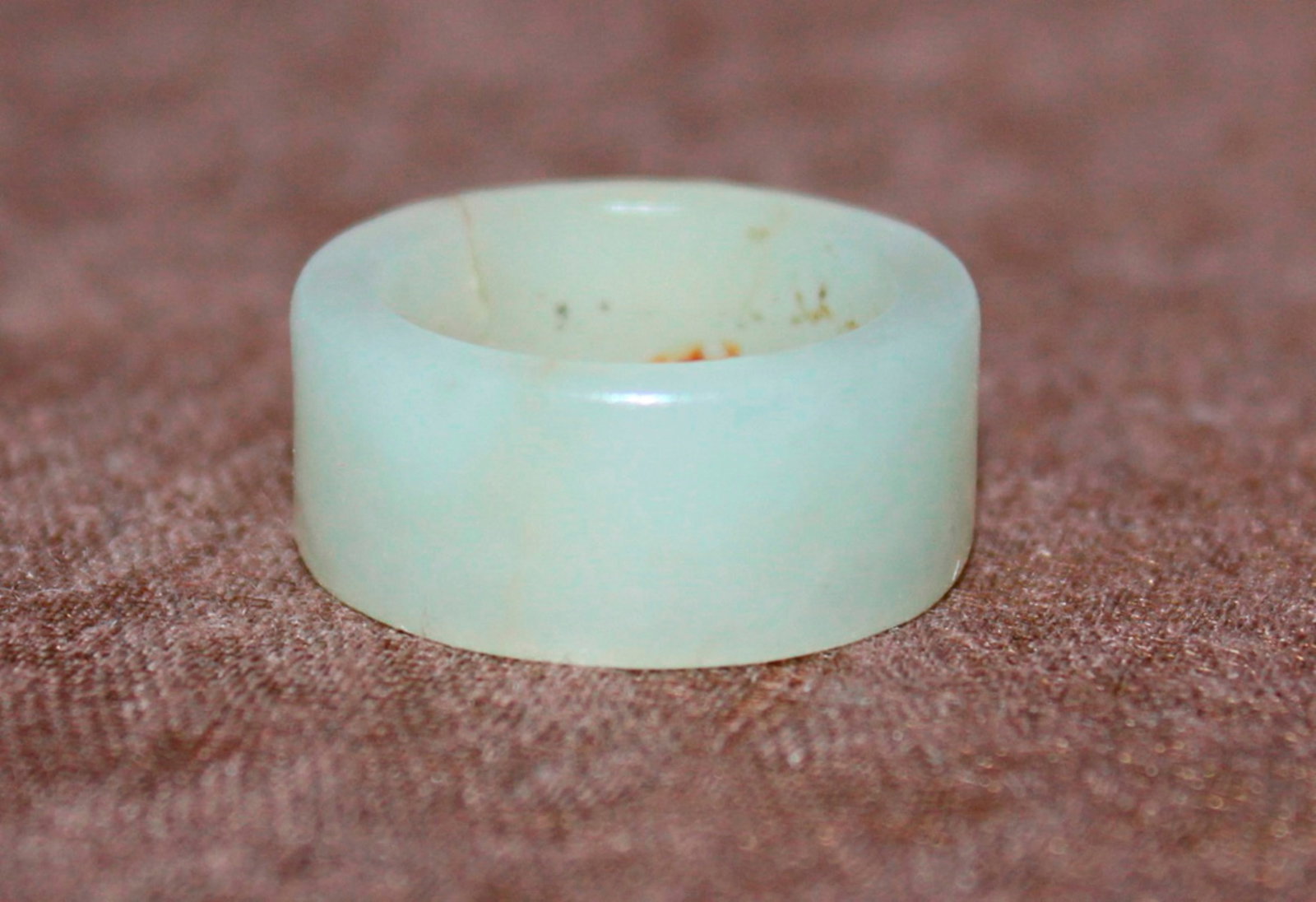 Antique Chinese White Jade Ring - 4