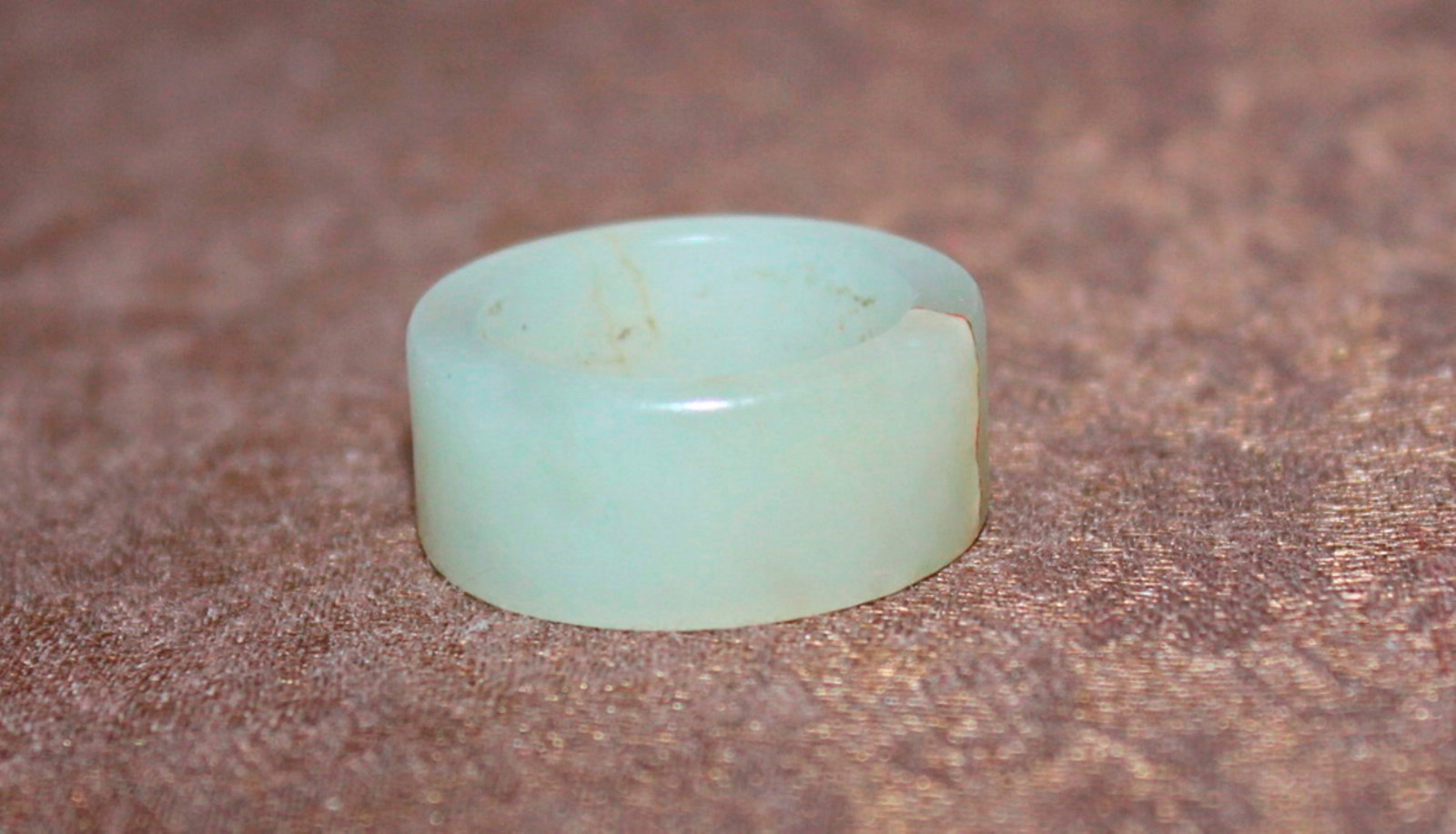 Antique Chinese White Jade Ring - 6