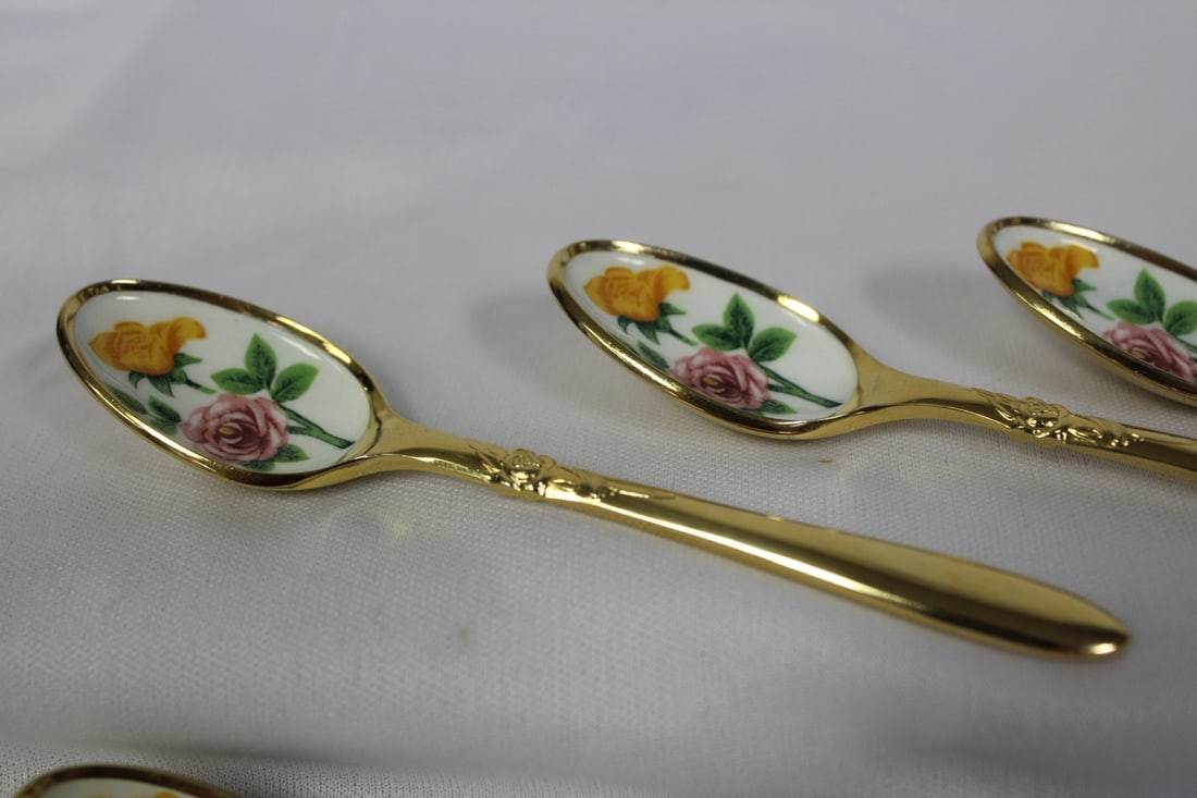 Enamel Gold Plated Spoons - 2