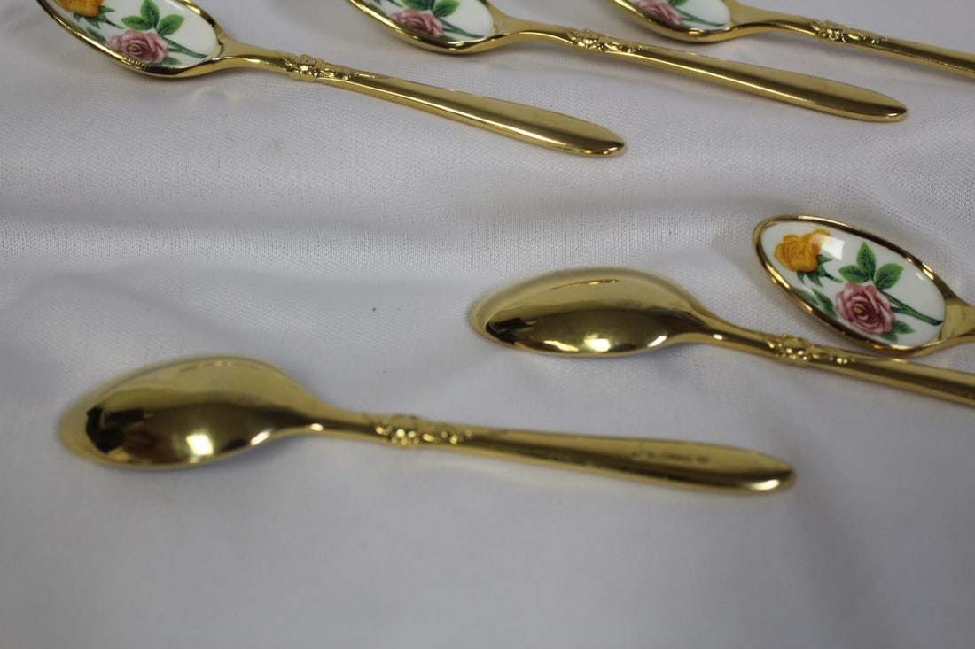 Enamel Gold Plated Spoons - 3