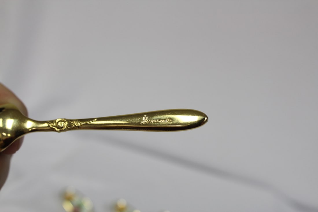 Enamel Gold Plated Spoons - 4