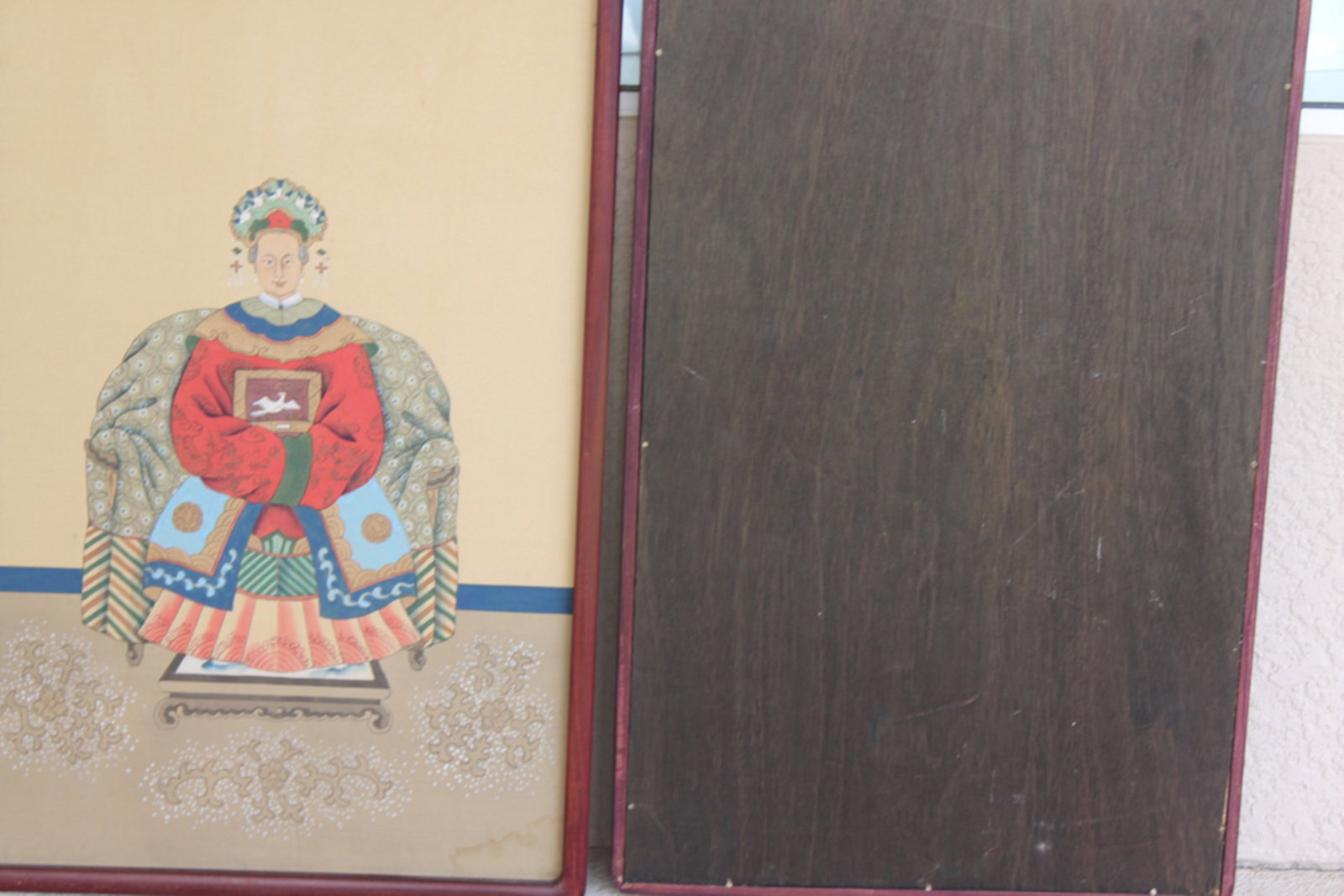Pair of Chinese Ancestral Pastel on Silk - 10