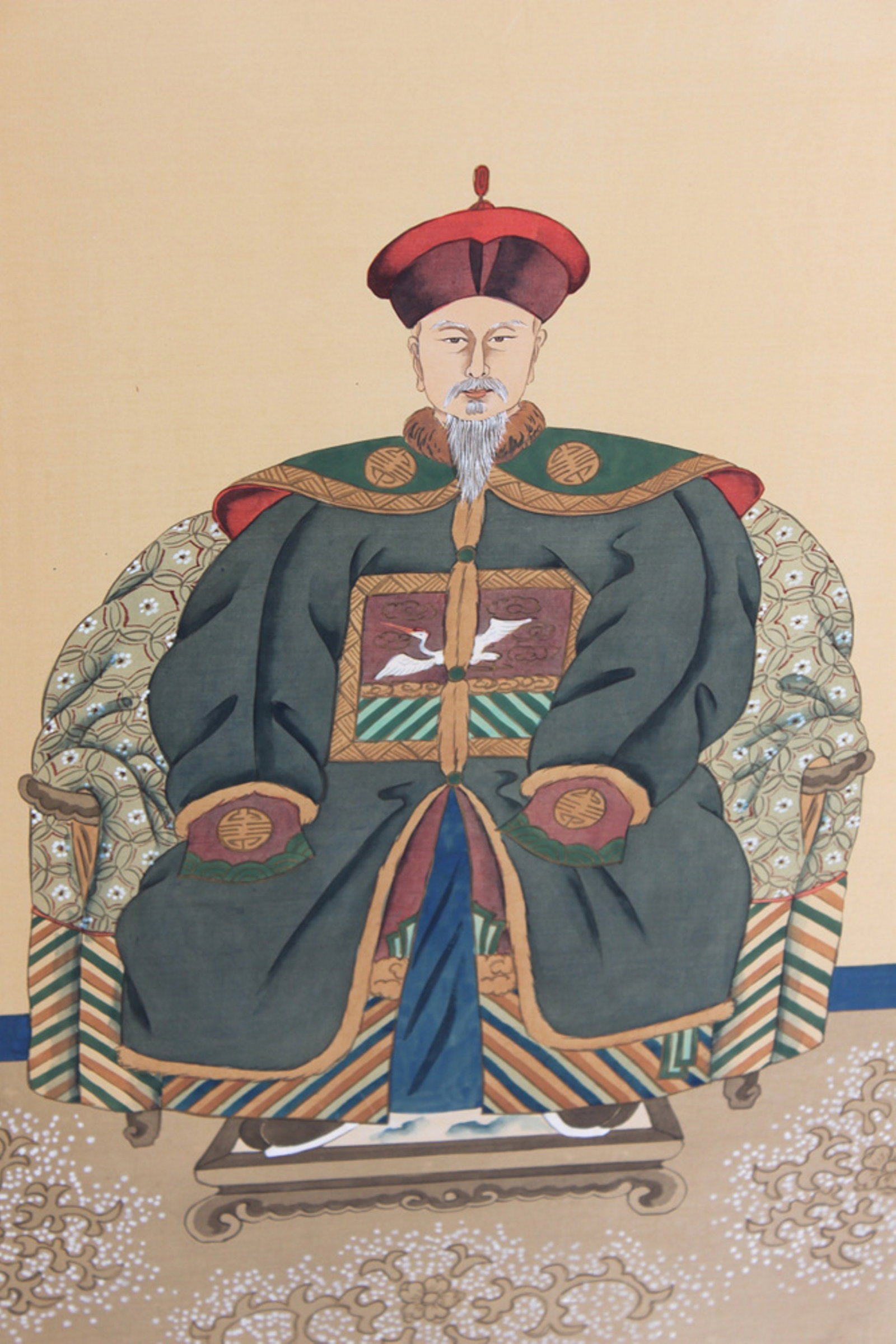 Pair of Chinese Ancestral Pastel on Silk - 3