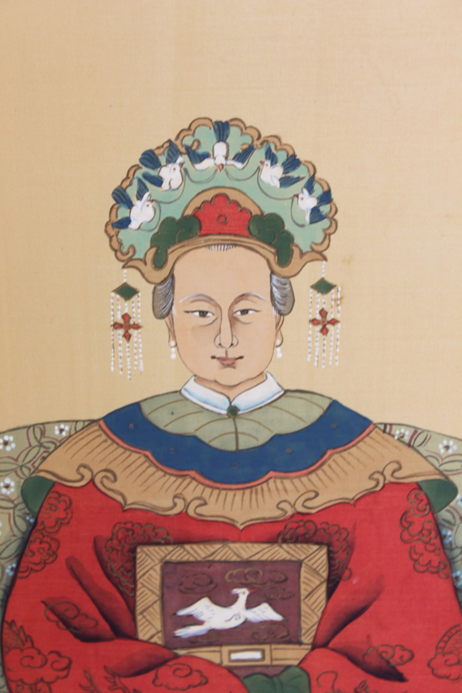 Pair of Chinese Ancestral Pastel on Silk - 4